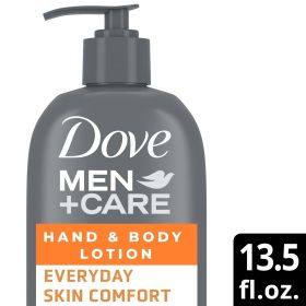 Dove Men+Care Everyday Skin Comfort Non Greasy Hand and Body Lotion, Light, 13.5 fl oz