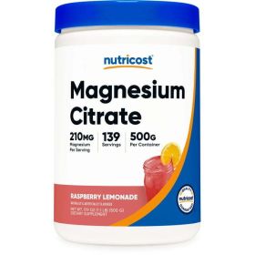 Nutricost Magnesium Citrate Powder (Raspberry Lemonade, 500 Gram) Supplement