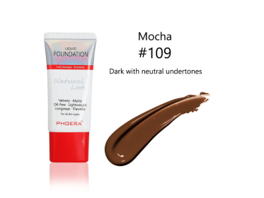 Matte, Silky, Tube Liquid Foundation, Ladies Products (Option: 109 Mocha)