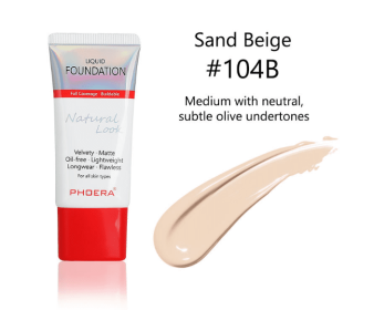 Matte, Silky, Tube Liquid Foundation, Ladies Products (Option: 104B Sand Beige)